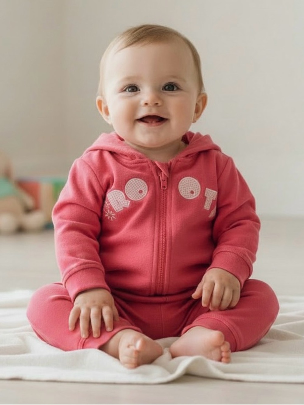 Roots Infant Matching Set Pink Hoodie & Pants